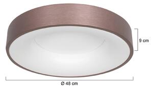 LED stropna svetilka Ringlede, 2.700 K Ø 48 cm bronasta