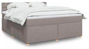 VidaXL Box spring postelja z vzmetnico taupe 180x200 cm blago