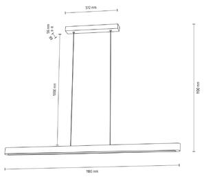 Envostar Lineo LED viseča luč borovo siva 118cm