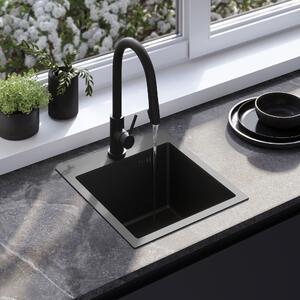 Jekleno pomivalno korito Leo 40 Black