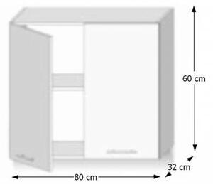 KONDELA Zgornja omara G 80, hrast Sonoma/bela, LINE