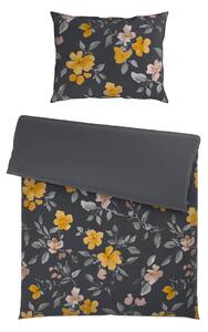OBOJESTRANSKA POSTELJNINA Mavie 140/200 cm saten siva