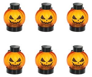 SET 6x LED Dekoracija HALLOWEEN LED/1xCR2032/topla bela buče