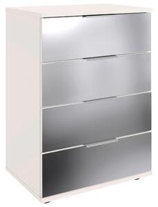 NOČNA OMARICA, prozorno, bela, barve aluminija