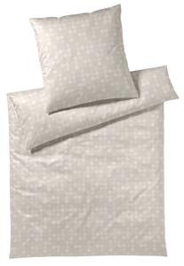 POSTELJNINA DOTS 140/200 cm damast naravne barve