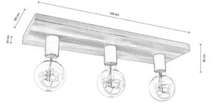 Envostar Lobo stropna svetilka 3-svetlobna borovničev oreh