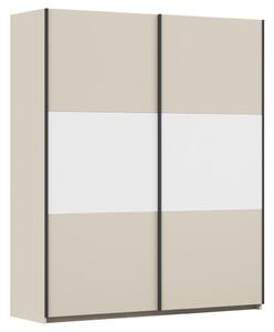 OMARA Z DRSNIMI VRATI, bela, barve aluminija, barve šampanjca