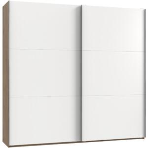 OMARA Z DRSNIMI VRATI, bela, barve hrasta, barve aluminija