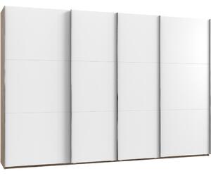 OMARA Z DRSNIMI VRATI, bela, barve hrasta, barve aluminija