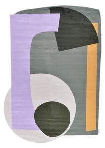 TKANA PREPROGA Shapes - EIGHT 155/230 cm potiskano večbarvno, temno siva