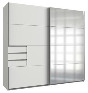 OMARA Z DRSNIMI VRATI, prozorno, bela, barve aluminija