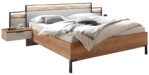 POSTELJNA GARNITURA 180 cm x 200 cm , les, leseni material barve grafita, barve hrasta, svetlo siva
