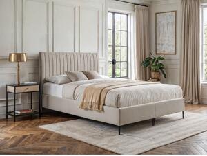 POSTELJA BOXSPRING x , tekstil, leseni material krem barve