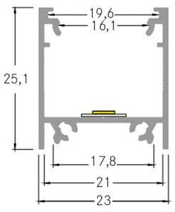 BRUMBERG dodatni profil višina 25 mm dolžina 2 m bela