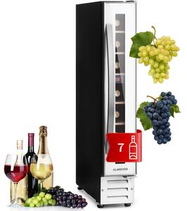 Klarstein Vinovilla 7, built-in, Uno Quartz, vgraden hladilnik za vino, belo steklo, nerjaveče jeklo