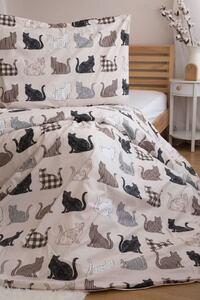 Posteljnina iz renforce bombaža PATTERNED CATS bež Dimenzije posteljnine: 2 kom 70 x 90 cm | 200 x 220 cm