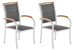 Gardenson Set Vrtnih Stolov Siena, Siva, 2 Kos