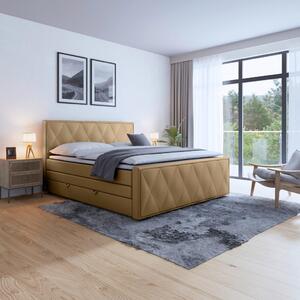 BOXSPRING POSTELJA 180 cm x 200 cm , les, kovina, umetna masa, tekstil bež