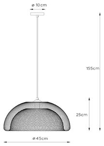 Mrežasta viseča svetilka, enojna, črna, Ø 46 cm