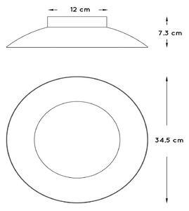 LED stropna svetilka Foskal medenina, Ø 34,5 cm