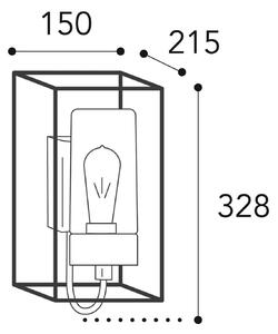 Zunanja stenska svetilka Cubic³ 3362 medeninasta antika/opal