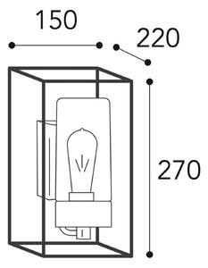 Zunanja stenska svetilka Cubic³ 3364 nikelj antique/opal