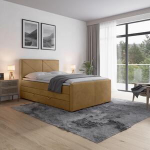 BOXSPRING POSTELJA 120 cm x 200 cm , les, kovina, umetna masa, tekstil bež