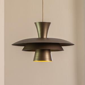 Luminex Obesna svetilka Plato, titanova barva, kovina, Ø 38 cm, E27, zatemnjen, Siva, Dnevna soba / jedilnica, Kovina, Sodobni