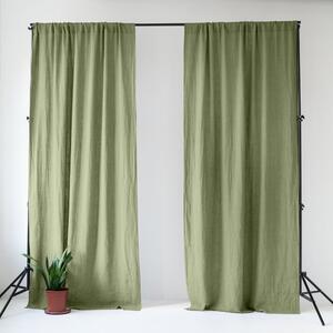 Svetlo zelena lanena zavesa 140x200 cm Sage – Linen Tales