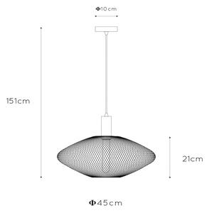 Mrežasta viseča luč, trapezoidna, Ø 45 cm, zlata