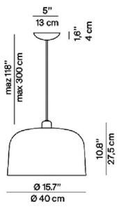 Luceplan Zile viseča svetilka opečno rdeča mat, Ø 40 cm