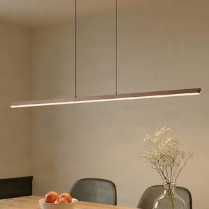 Lucande LED-visoka svetilka Solvar, 158 cm, rjava, CCT, z možnostjo zatemnitve, zatemnjen, Rjava / rjasta, Dnevna soba / jedilnica, Kovina