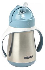 Beaba - Termo izolirana skodelica s slamico 250 ml modra