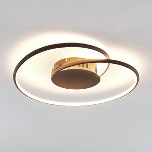 Lindby LED stropna svetilka Joline, rjasto rjava, 45 cm, kovinska