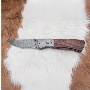 Zložljiv nož iz damaščanskega jekla 8 cm ironwood