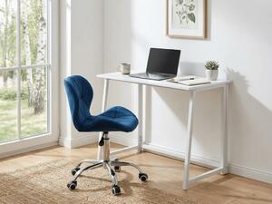 Set za delovno sobo ZARIMO miza 80x40 cm, bela + stol AVOLA VELVET, modra