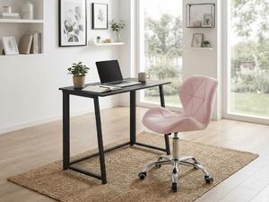 Set za delovno sobo ZARIMO miza 80x40 cm, črna + stol AVOLA VELVET, roza