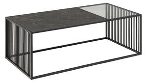 Črna mizica s stekleno mizno ploščo 60x120 cm Strington – Actona