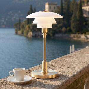 Louis Poulsen Akku-Tischlampe PH 1-1 Portable, medenina, IP44, zatemnjen, Zlata / medeninasta, Dnevna soba / jedilnica, Kovina, Dizajn