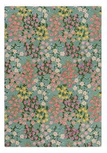 Mentolno zelena ročno tkana volnena preproga 160x230 cm Emilia Floral – Flair Rugs