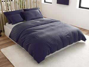 Hotelska posteljnina iz mikrovlaken JASMINE PURE temno modra - črta 1 cm Dimenzije posteljnine: 70 x 90 cm | 140 x 200 cm