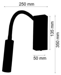 LED stenska svetilka Rocco, črna mat Flexarm črna