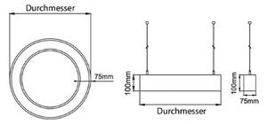 BRUMBERG Biro Circle Ring10 direktni 45cm vklop/izklop črna 3000K