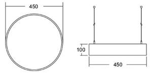 BRUMBERG Biro Circle direct Ø 45 cm, vklop/izklop, črna, 4000 K