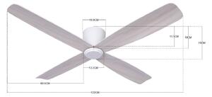 Stropni ventilator Beacon Fraser bela/ hrast DC quiet Ø 132 cm