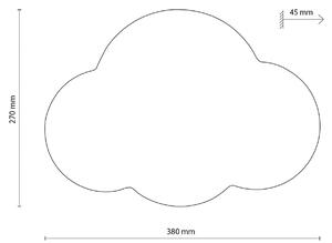 Stenska svetilka Cloud, bež, jeklo, posredna svetloba, 38 x 27 cm