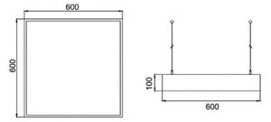 BRUMBERG LED viseča svetilka Biro Square on/off, srebrna, 4.000K