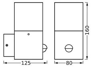 LEDVANCE Endura Classic Figo Square zunanje stensko svetilo, senzor