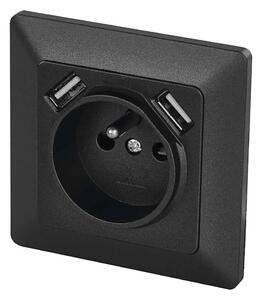 Hišna vtičnica z USB 250V/16A antracit