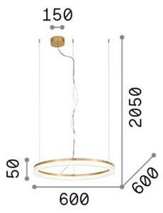 Ideal Lux LED viseča svetilka Krona Ø 60 cm, medeninasta barva